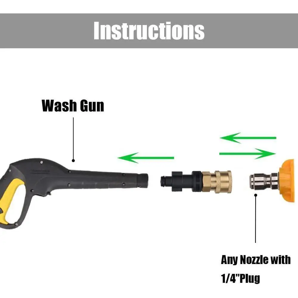 4000 PSI Wash Gun Adaptor For Greenworks US / Husky / Portland To Quick Connect 1/4