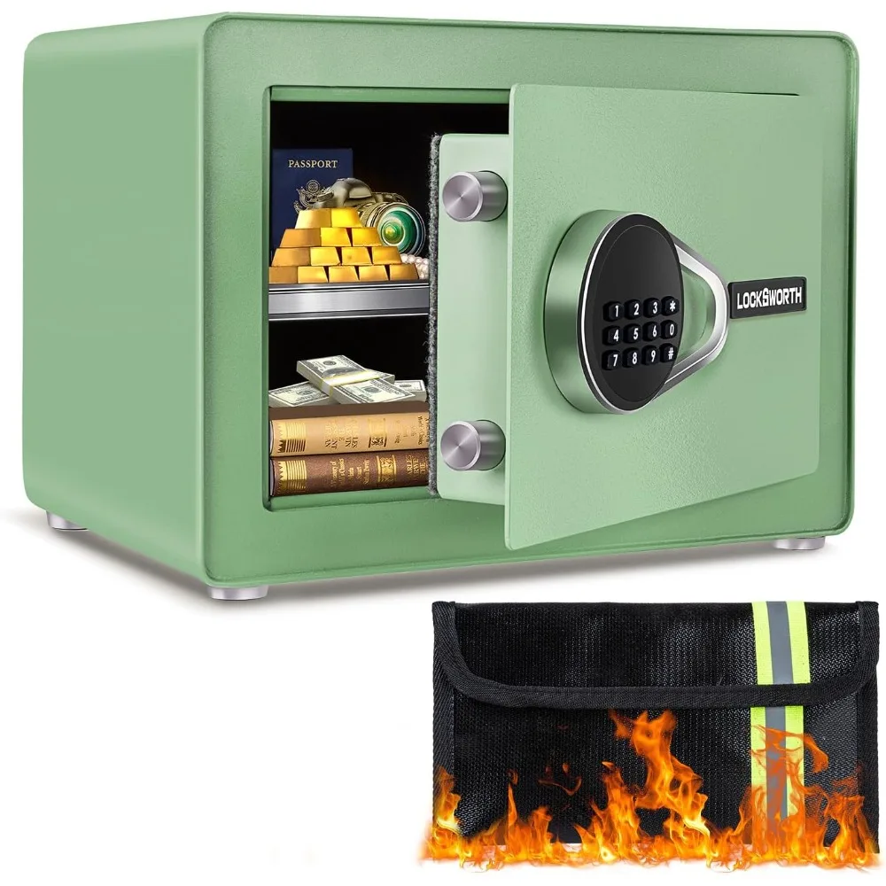 

Компактный домашний сейф с огнестойким внутренним, съемной полкой и цифровым замком на 1,0 кубических футов для наличных и ценностей