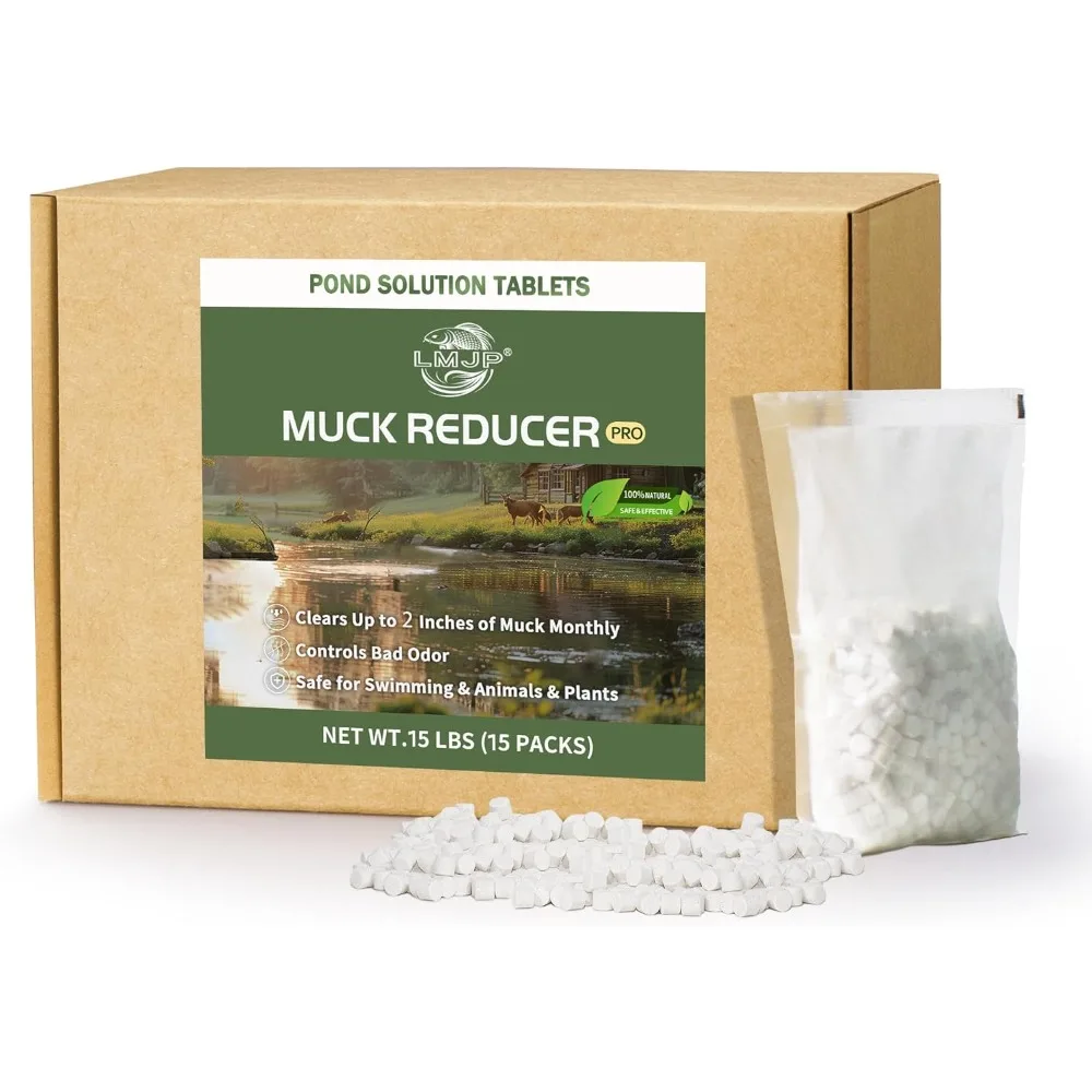 

Reducer Muck 15LB Натуральное решение для шлама Таблетки для прудов и озер, контроль муксов и запахов, безопасное для водной жизни, дикой природы
