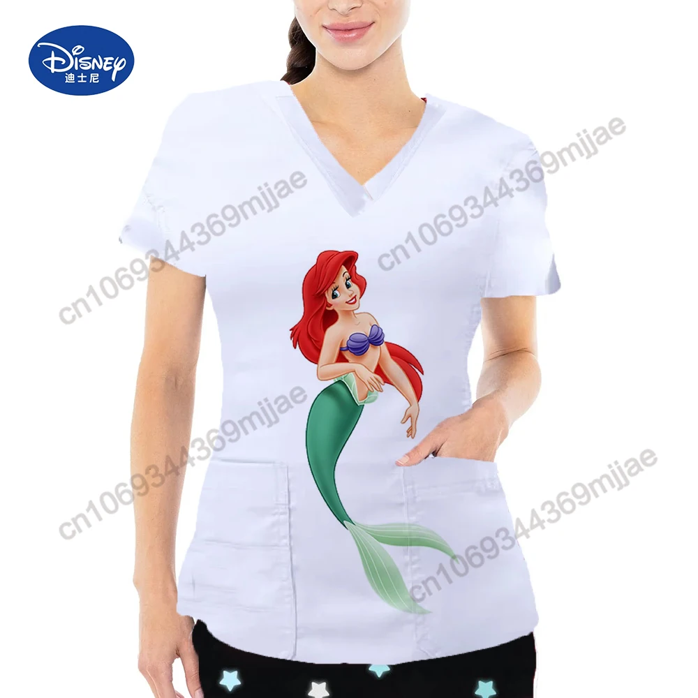 New Large Pocket Women's Clothes 2024 V-neck Summer Short Sleeves Female T-shirts Free Shipping Cartoon Casual Tops for Women