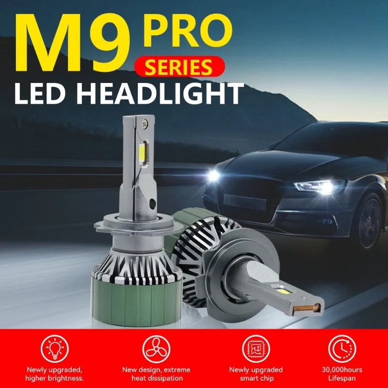 

H7 Светодиодная лампа для фар 12000LM 120 Вт Turbo CSP Диод 6000K Налобный фонарь 12 В Высокая яркость Автоматическое освещение Обновление