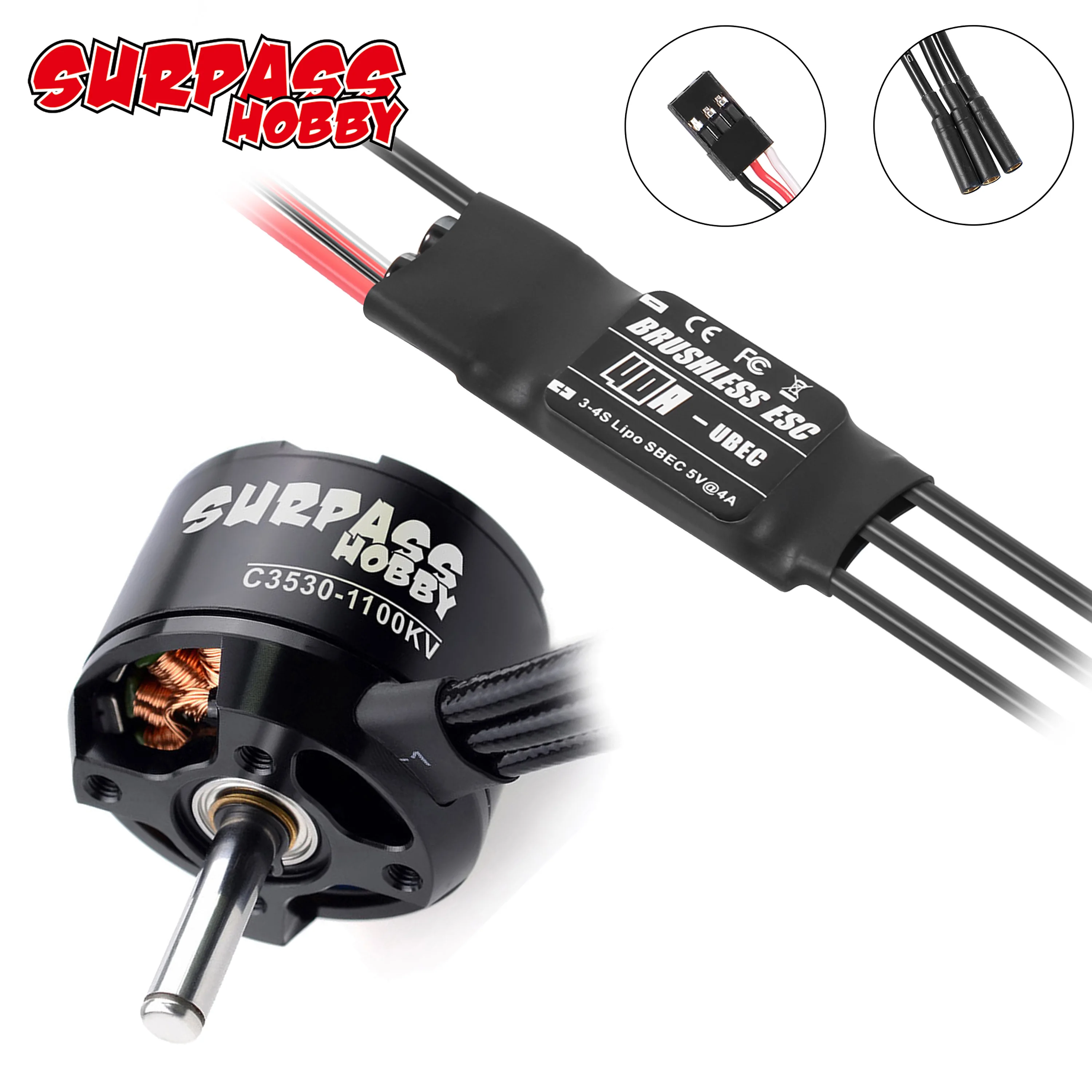 

SURPASS HOBBY C3530 Brushless Combo 3530 1100KV 1400KV 1700KV Outrunner Motor 40A ESC for RC FPV Fixed Wing Plane Drone Toy Part