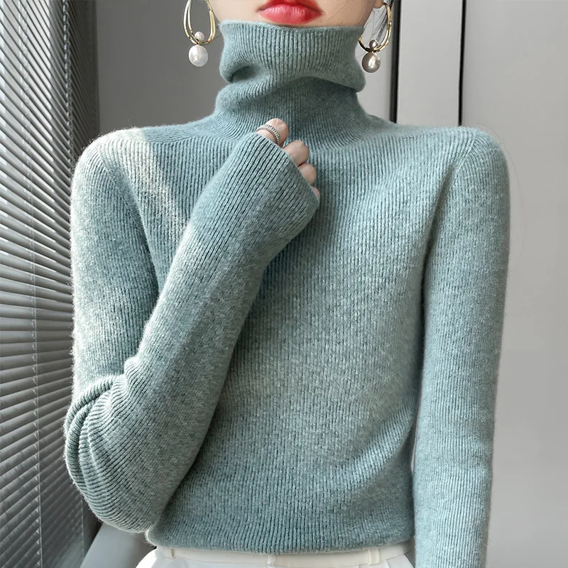 2022 Autumn Winter Cashmere Sweater Women\'s Pullover Turtleneck Casual Fashion Pure Color Cashmere sweater women