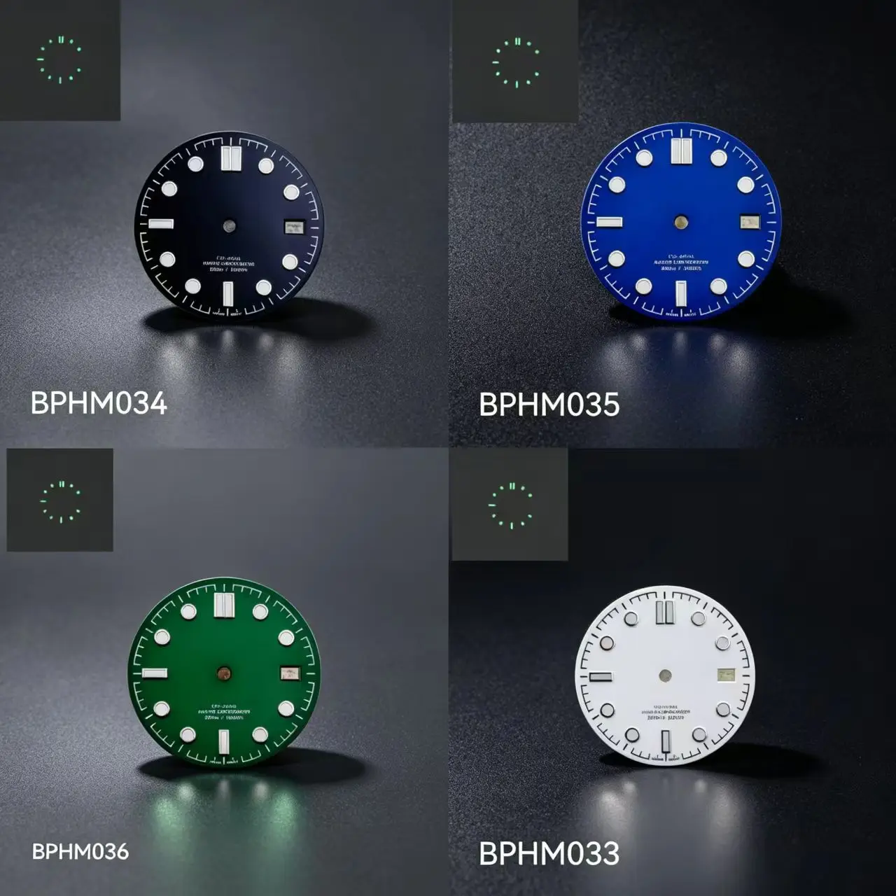 28.5mm NH35 S logo  Dial Green Luminous Index Date Window Aftermarket Mod Dial Fit NH35  Automatic Mov Watch DIY Repair Parts