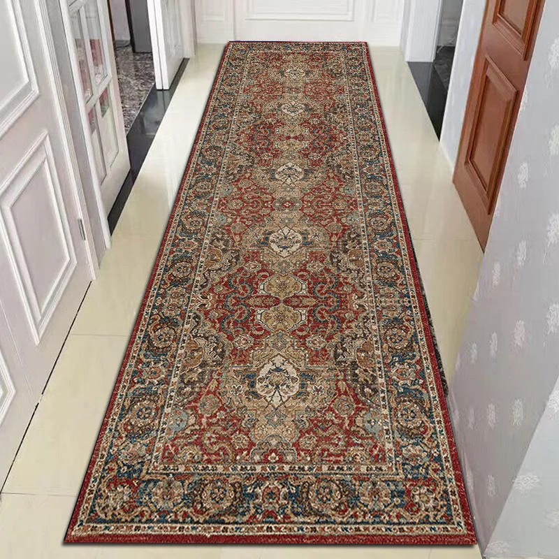 Bohemia Brown Hallway Corridor Carpet Living Room Area Rug Moroccan National Islam Prayer Bedroom Rug Crystal Velvet Kitchen Mat