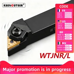 WTJNR1616 WTJNR2020 WTJNR2525 WTJNR3232 External Turning Tool WTJNR WTJNL Lathe Bar Turning Holder CNC Cutting Tool Cutter Bar