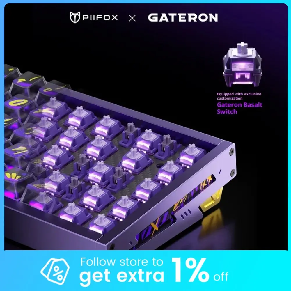 

PIIFOX DEFENDER68 Черная черепаховая версия 8K RT0.001 Магнитный переключатель Игровая клавиатура Hi-Fi Звуковая прокладка Горячая замена ПК из алюминиевого сплава