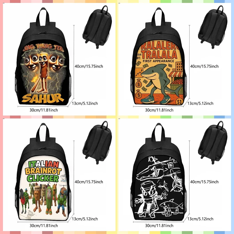 

New Italian Brainrot Mountain and Sea Classic Foreign Wooden Stick Man Backpack Breathable and Durable Backpack