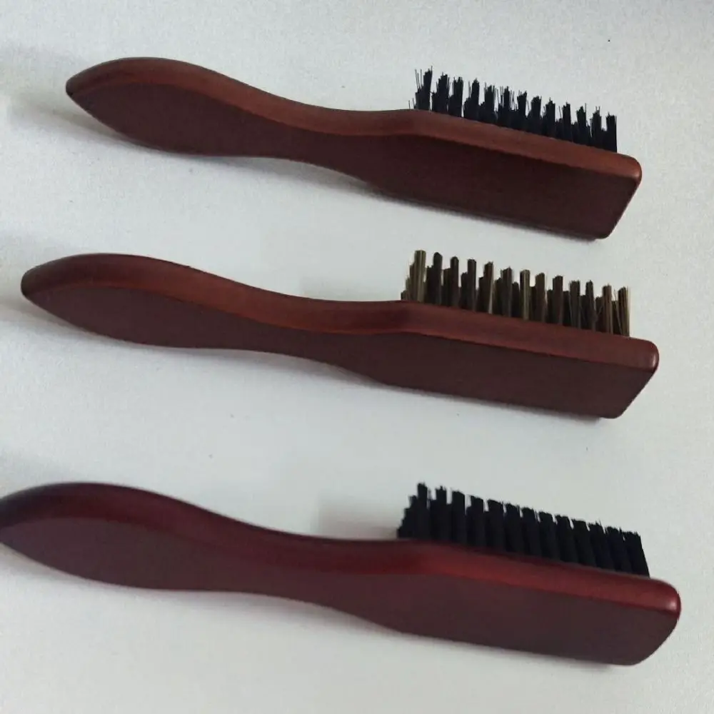 

New Wood Handle Cleaning Brush Styling Tool Anti Static Hairdressing Brush Professional Dual Purpose Beard Brush Home Use