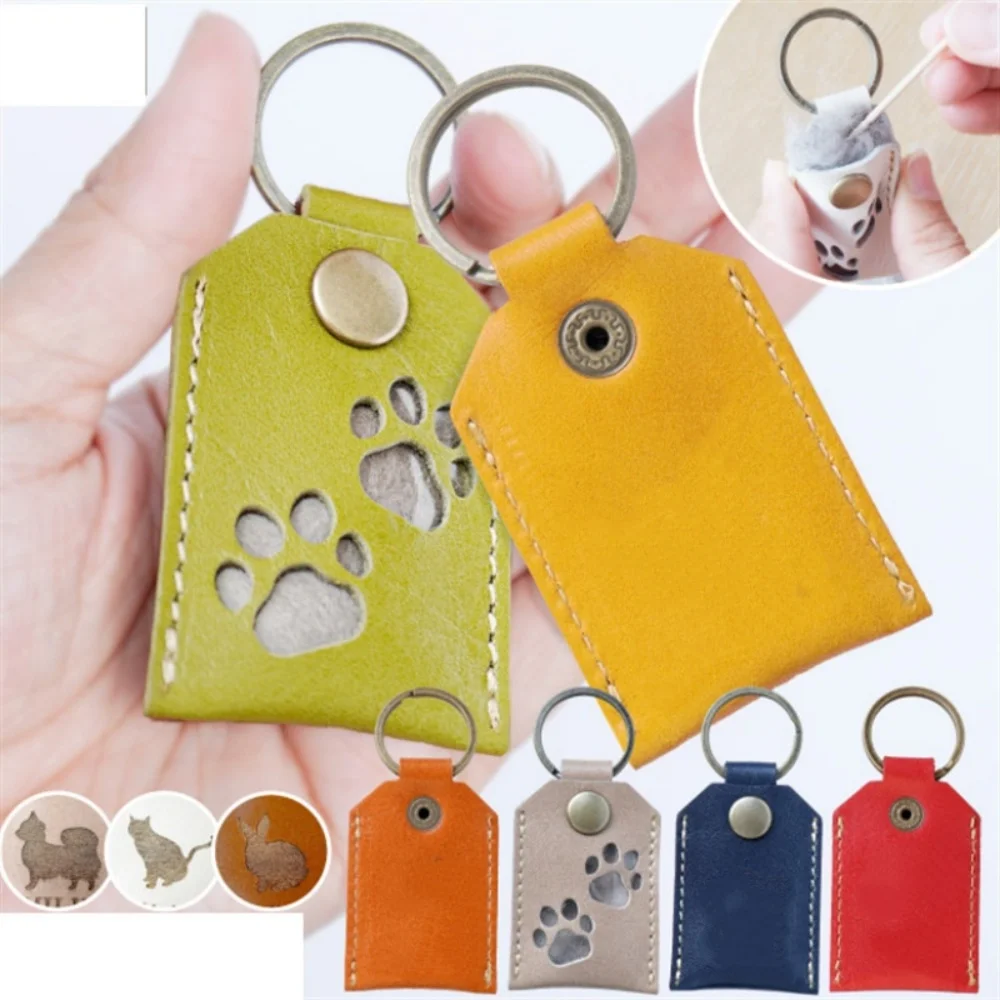 حقيبة تخزين شعر الحيوانات الأليفة المحمولة قلادة مفتاح سلسلة القط الكلب الفراء الحاويات شفافة تذكارية كيرينغ لمحفظة تذكارية عاطفية #6