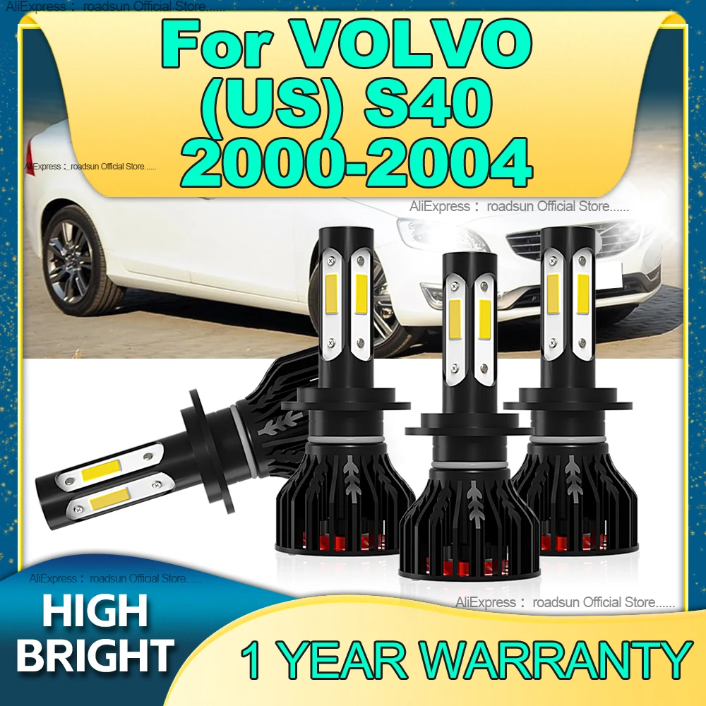 

2/4Pcs LED 6000K Car Headlight H7 Light 180W High Power 4Side CHip Auto Lamp For VOLVO (US) S40 2000 2001 2002 2003 2004