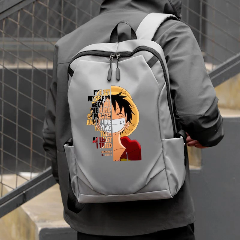 ONE PIECE Business Backpacks Anime Figures Men Shoulders Bag Multi Functional Computer Bags Outdoor Travel Student Knapsack Gift