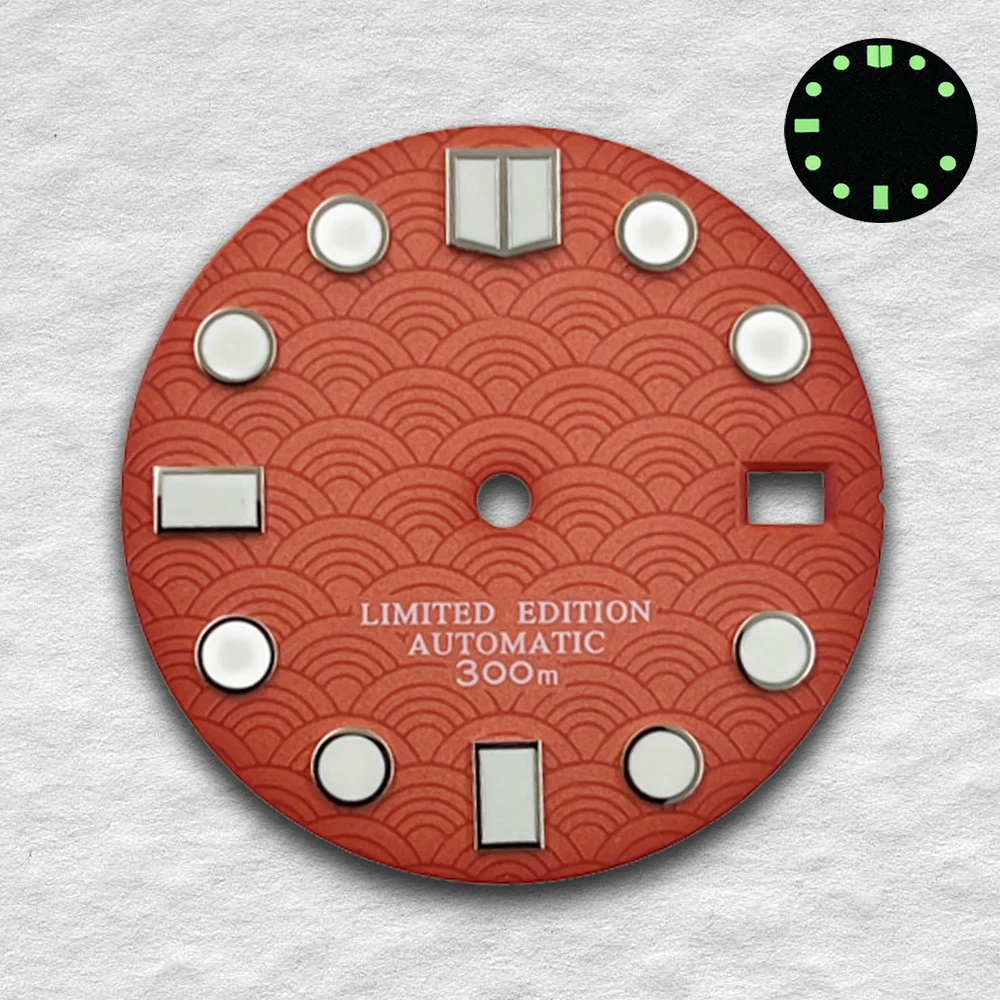 28.5mm S Logo Dial Suitable For NH35 NH36 Automatic Movement Watch Fish Scale Pattern Modification Accessories