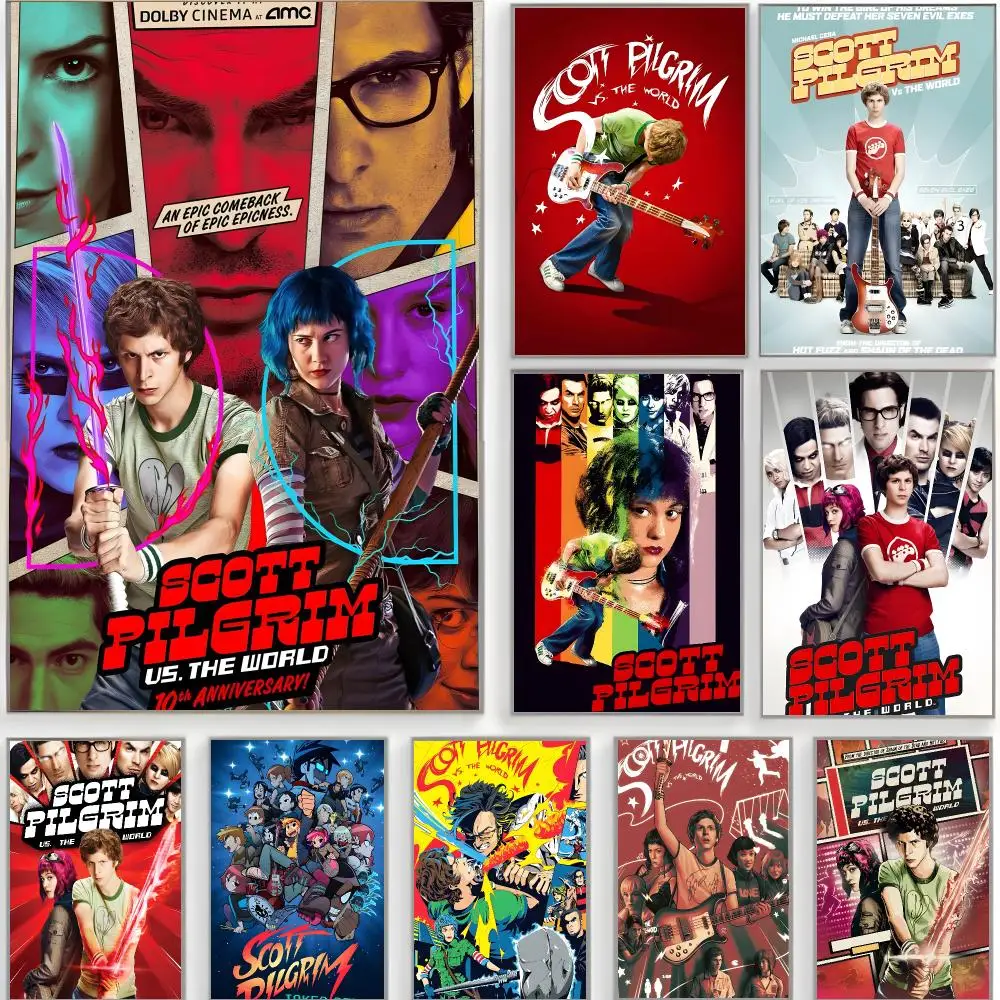 alt movie s-scott pilgrim vs the world Poster Classic Wall Art  Home Decor  Peel and Stick Unframed