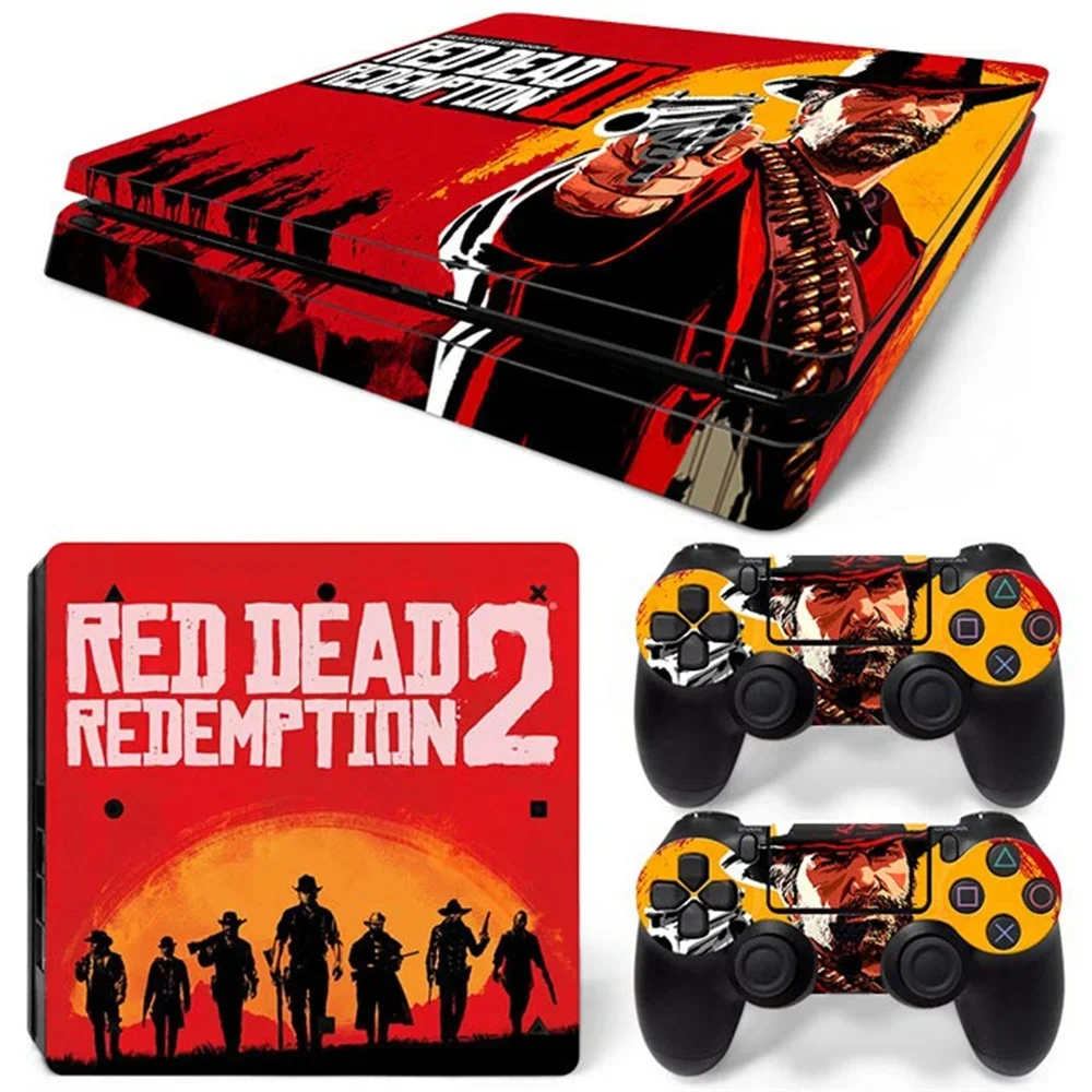 Red dead redemption 2 Best Sell Design Skin Sticker for PS4 Slim Console and Controllers