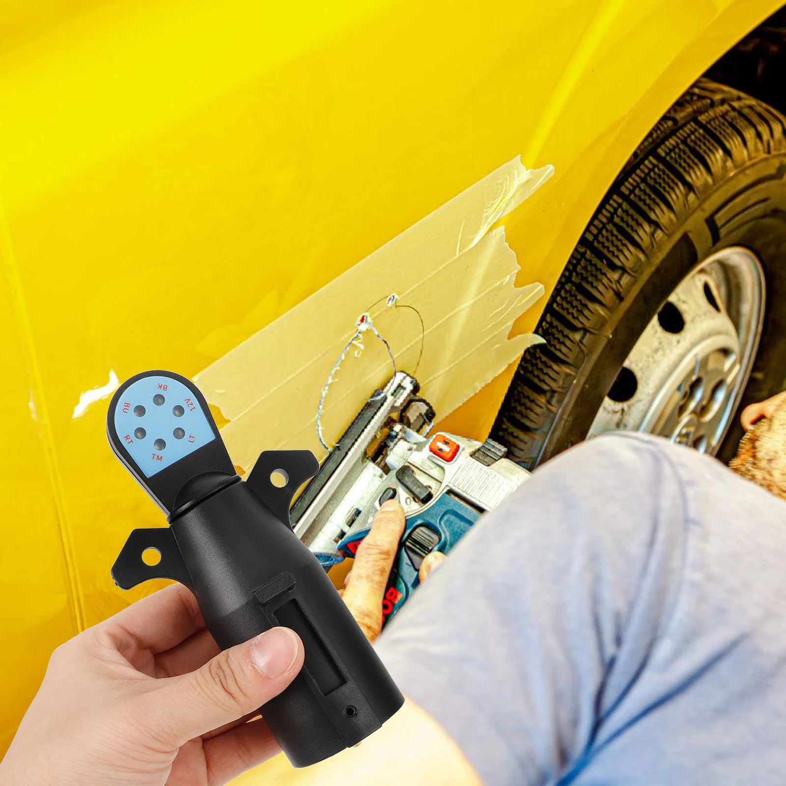 

7-Way Trailer Plug Camper Brake Light Tester -And-Play Design Universal Rv Connector Tester Durable Taillight Circuit