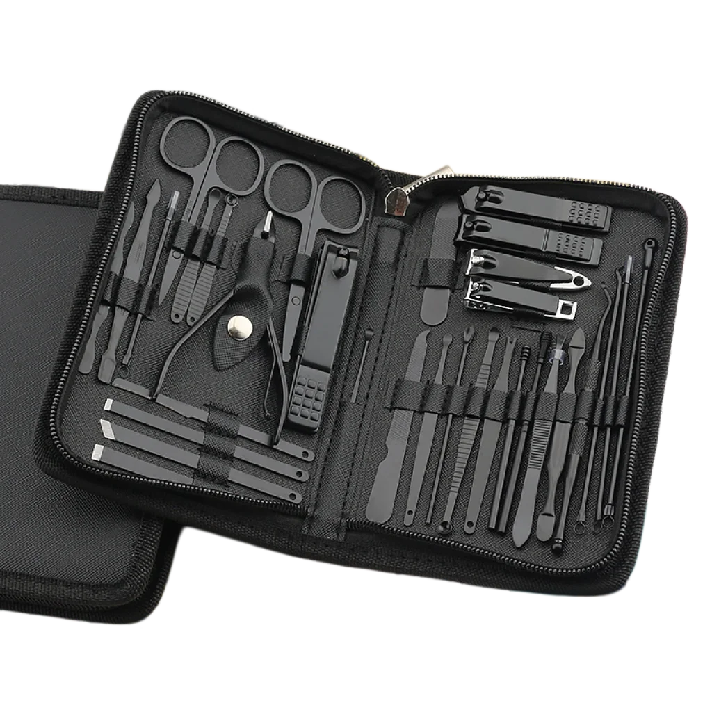 32-Piece Premium Nail Care Kit with Nail Clippers, Nail Scissors, Ear Pick, Foot File, and More – Essential Home & Travel Beauty