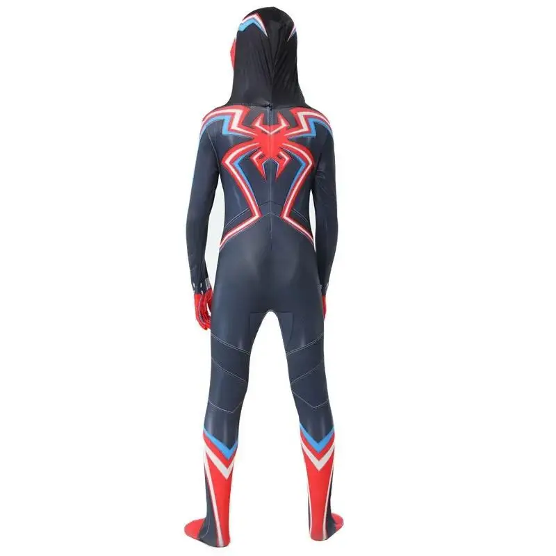 Spiderman 2099 Costume Bodysuit with Hat Spider Man Cosplay Costume Zenti Jumpsuit Halloween Costume for Adult Boys Girl