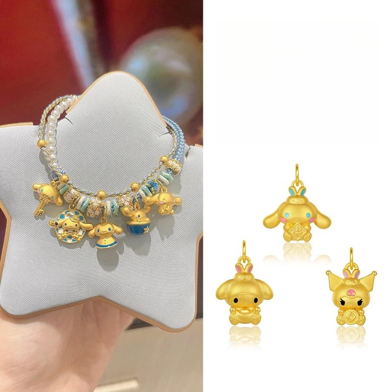 

Miniso Sanrio series necklace pendant gold accessories big ear dog Kuromi cute pendant accessories men and women