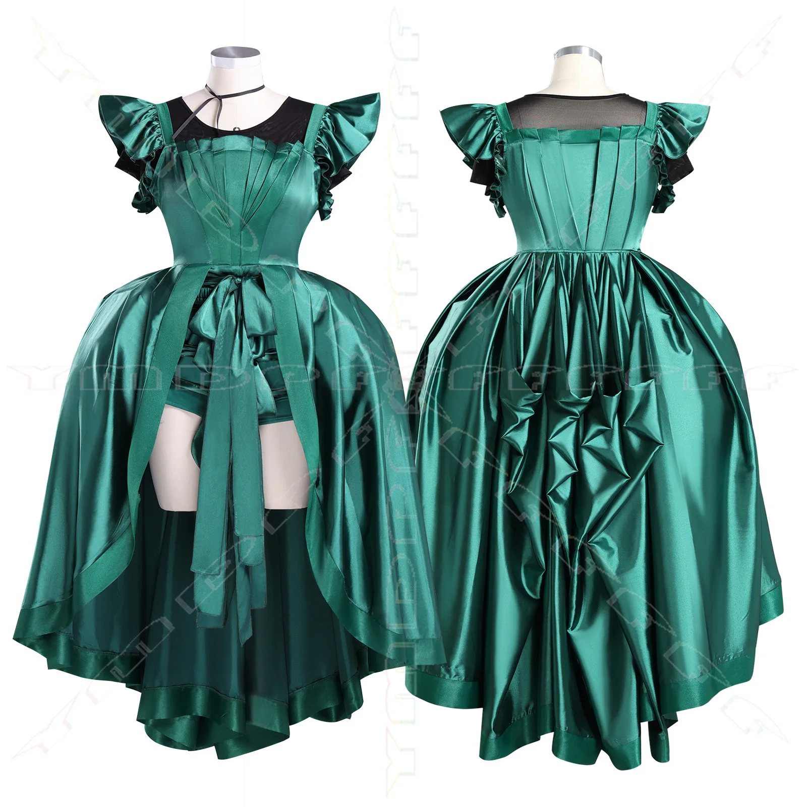 

TV Agnes Dress Green Cosplay Pants Inner Strap Skirt Support Haute Couture Halloween Gorgeous