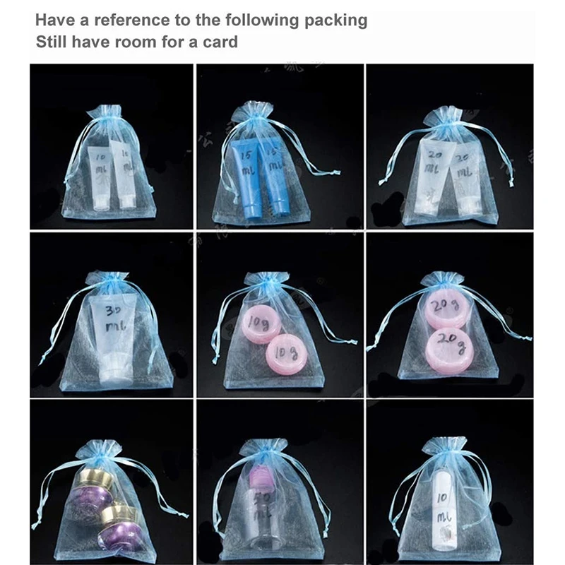 ジュエリー、ギフトバッグ、砂糖バッグ、トライアル用のブラックオーガンザバッグ