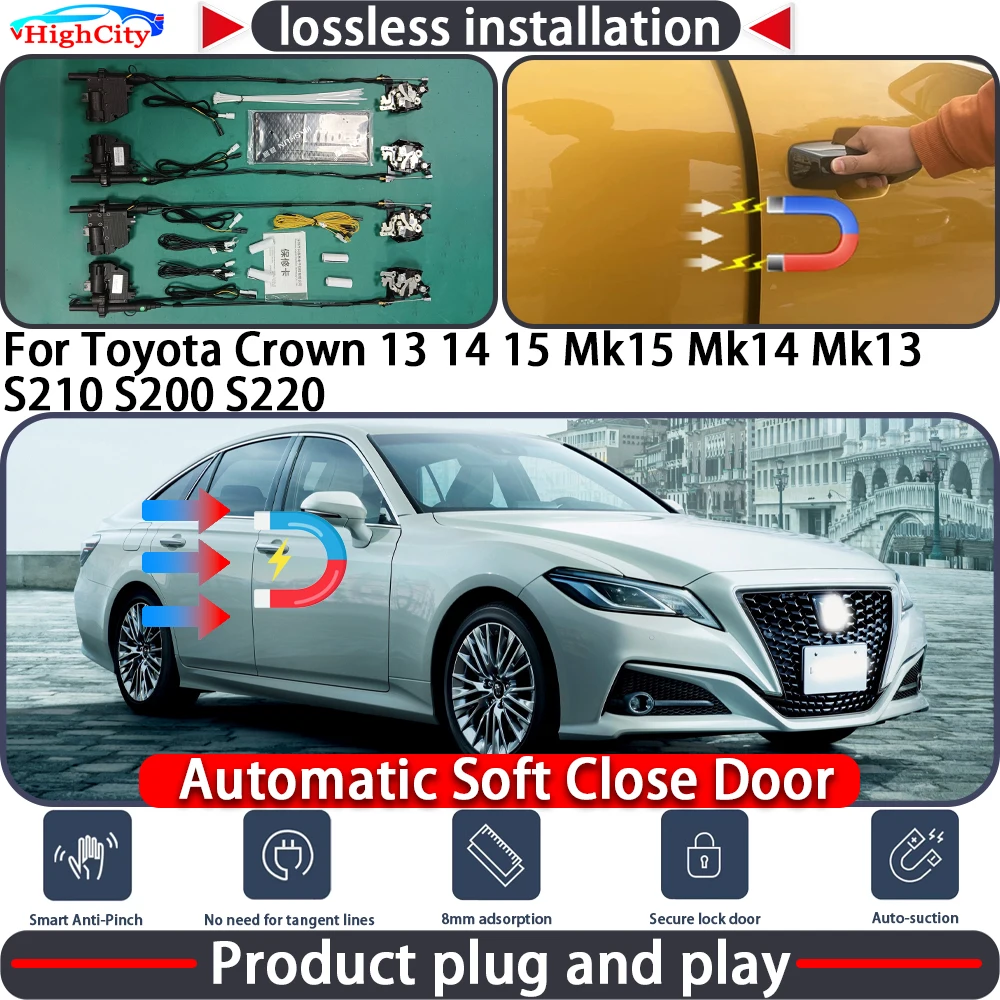 

Closing Door Lock Actuator for Toyota Crown 13 14 15 Mk15 Mk14 Mk13 S210 S200 S220 Soft Close Power Latch System Auto Pull Door