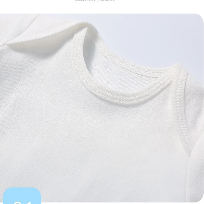 Long sleeves baby bodysuits 100% cotton solid white color newborn baby boy girl rompers infant jumpsuit 0-24 moth