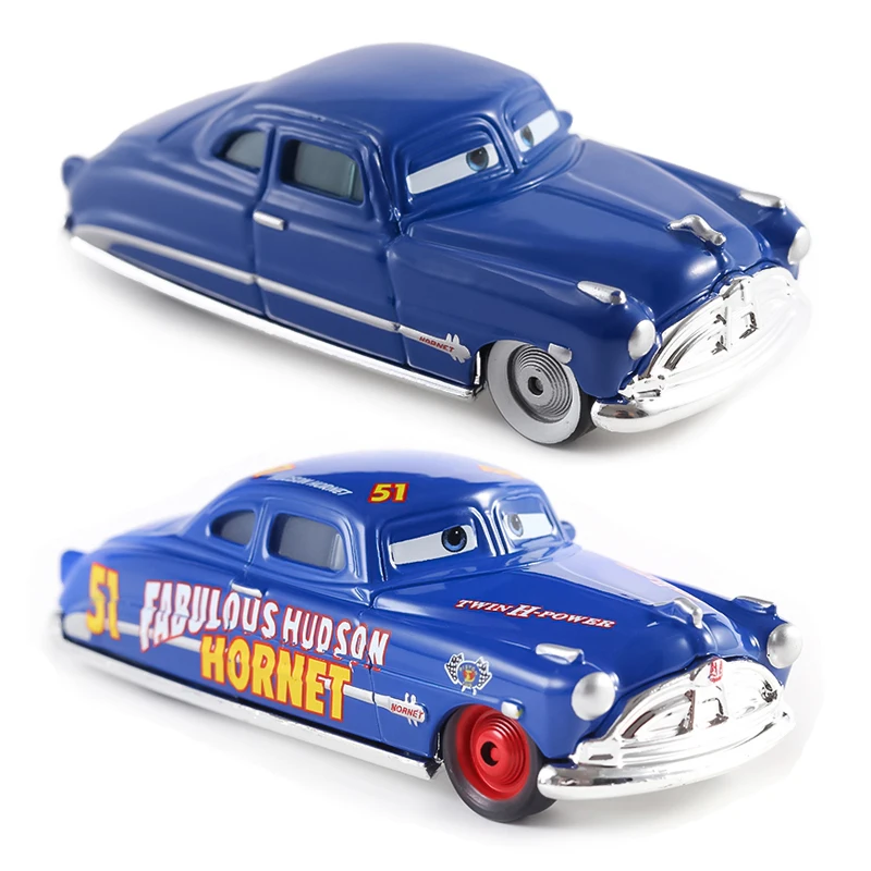 Figura de Anime Disney Pixar Cars, Modelo Doc Hudson e Lightning McQueen, Carro de Brinquedo 1:55, Carro de Corrida em Metal Fundido, Presente para Crianças