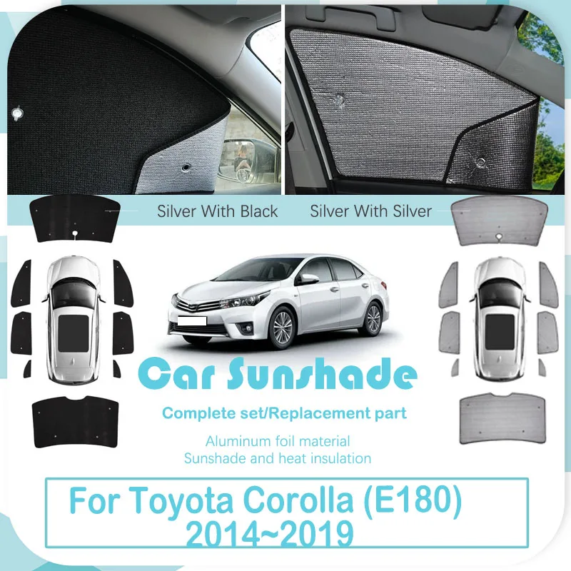 Car Coverage Sunshade For Toyota Corolla E180 Levin 2014~2019 Anti-UV Side Curtain Window Visors Sun Shade Pads Auto Accessories