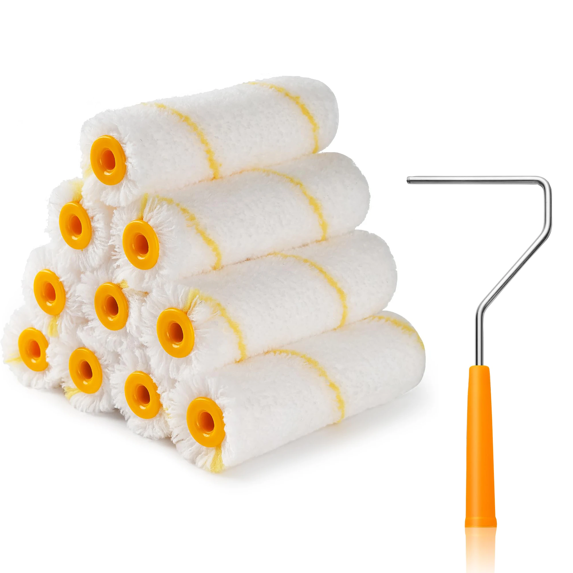 11 Pieces 4-Inch Small Paint Roller Covers Microfiber Rollers,Mini Microfiber Paint Roller Refills for Painting Walls, Cabinets