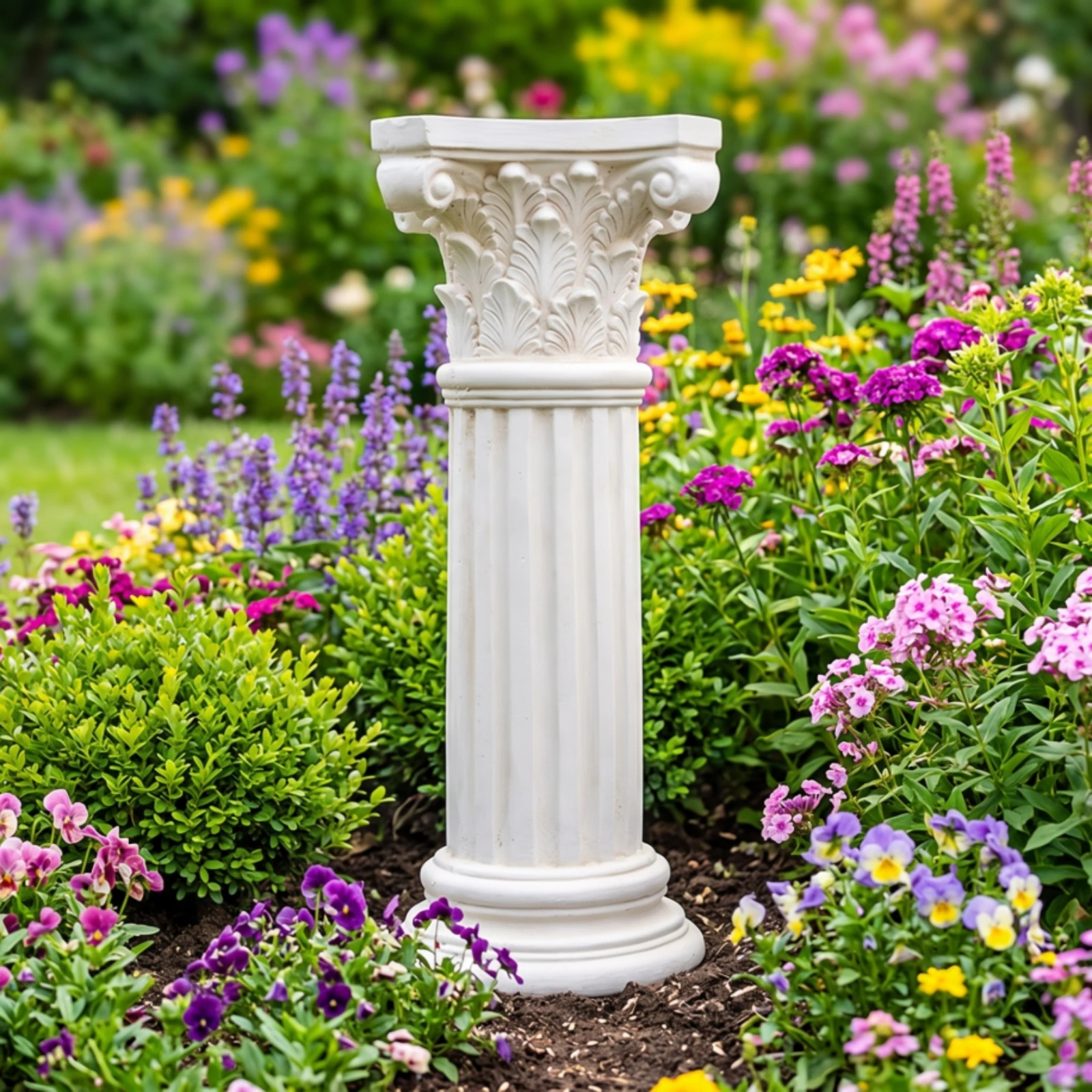Roman Column Pedestal Architectural Classical Pedestal Roman Column Elegant Planter Stand Versatile for Patio, Courtyard