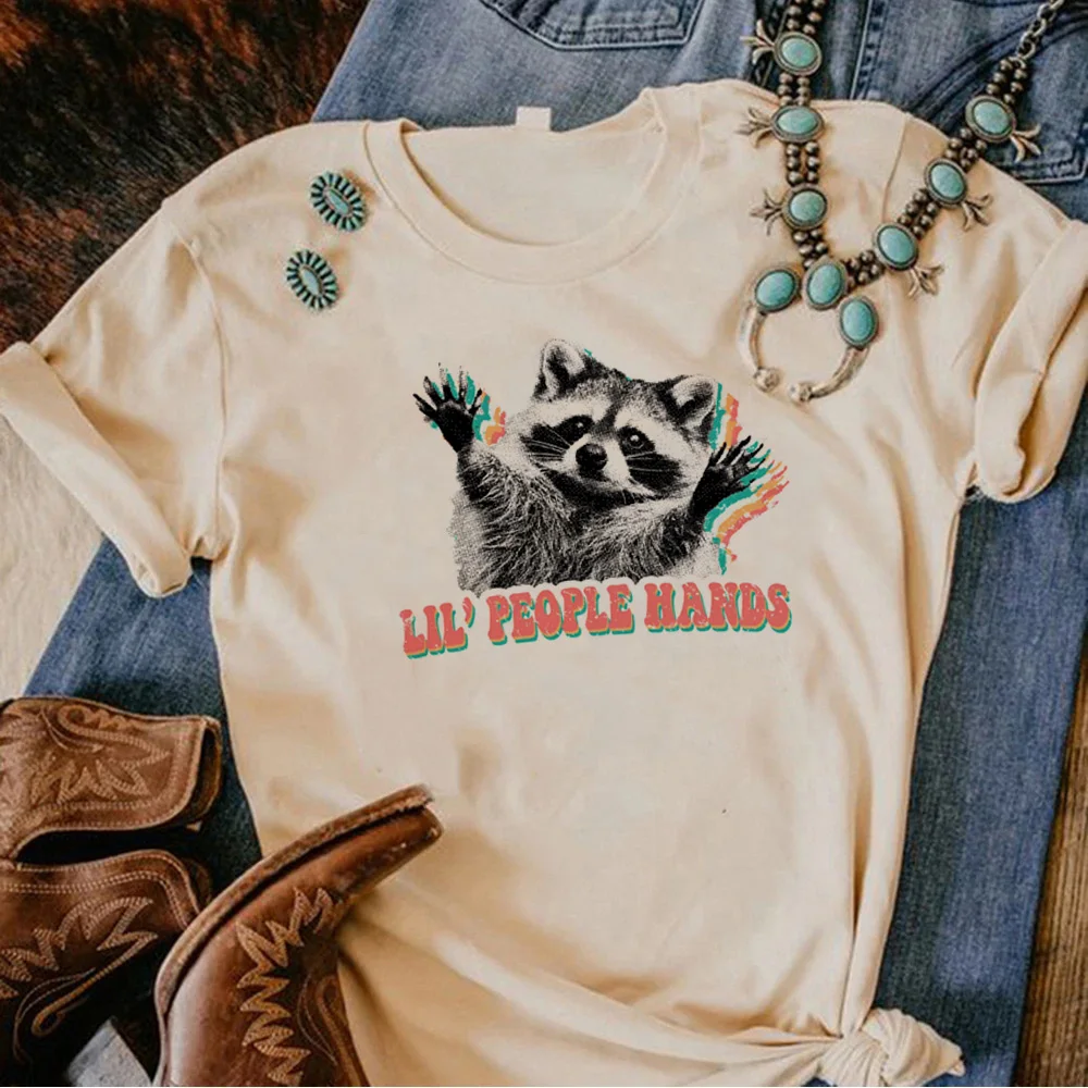 Racoon t shirt women designer t-shirts female comic clothing