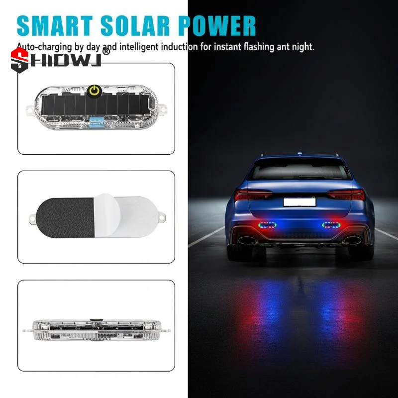 

1/2 шт. Солнечный мигающий предупреждающий фонарь, светодиодный сигнальный стробоскоп, регулируемый автопарковочный фонарь, задний предупреждающий фонарь