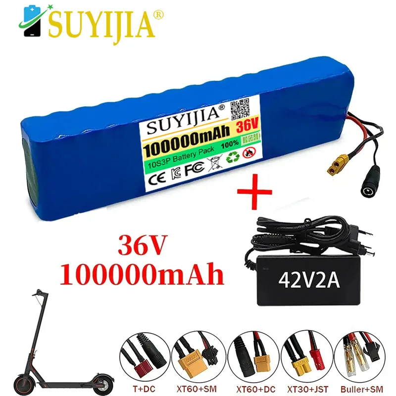 

SUYIJIA 10S3P 36V 100Ah 18650 Rechargeable Lithium Battery Pack 1000W Power with BMS for Bicycle Electric Scooter