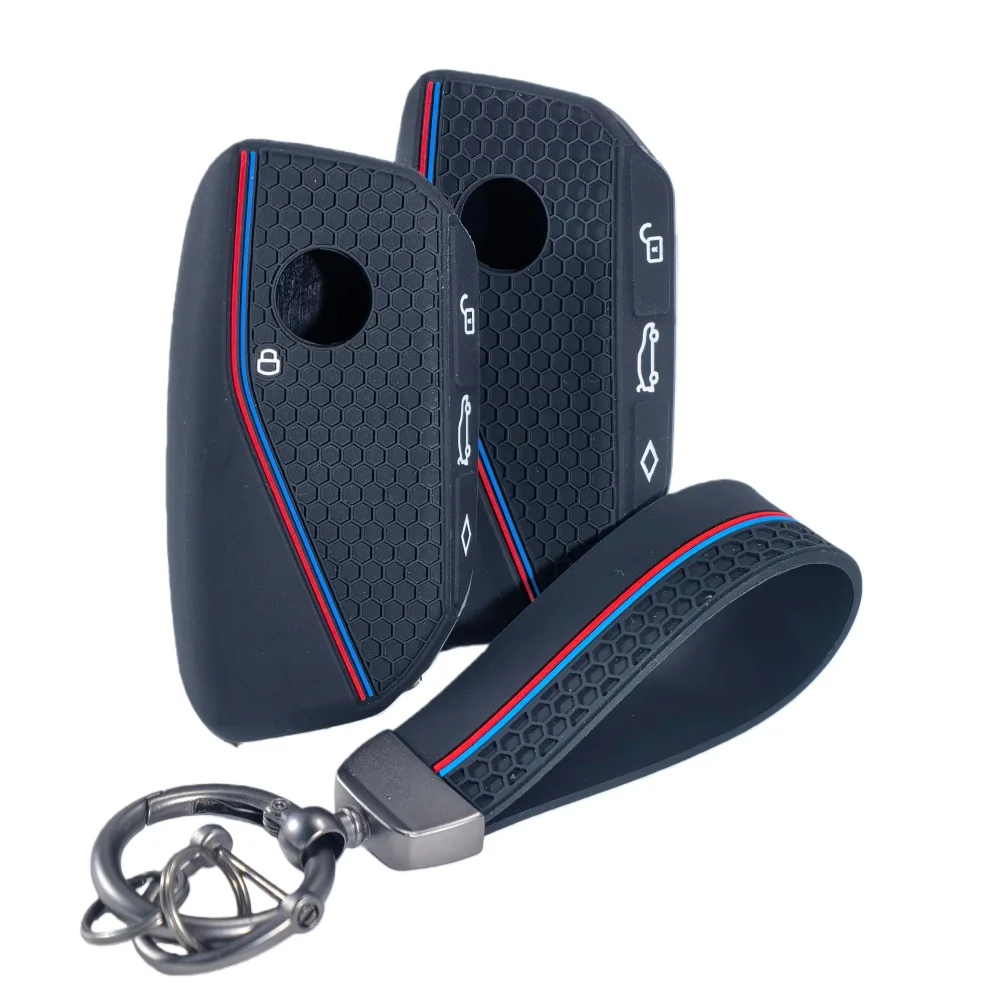 Silicone Car Remote Key Case Cap Cover Shell keychain For BMW Series 7 735i 740Li X7 X1 U11 2023 I7 G07 LCI XM Accessories