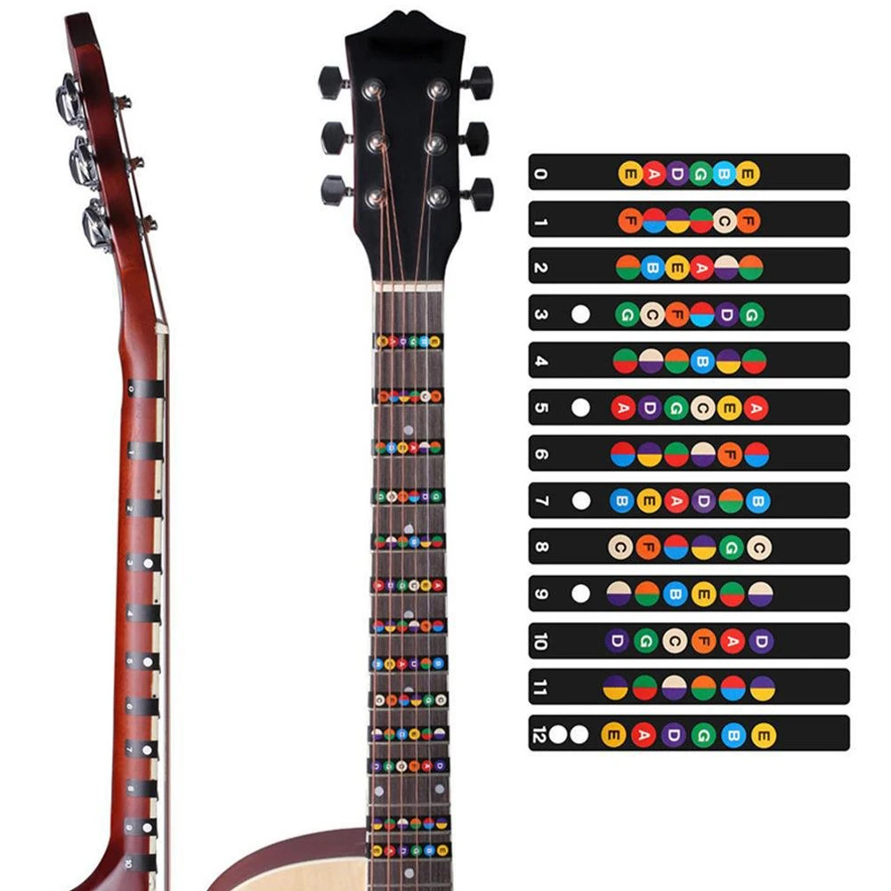 Guitar Fretboard Stickers Scales Notes Fret Decals Beginner Learning Labels Sticker Acoustic Electric Guitars Accessories Parts