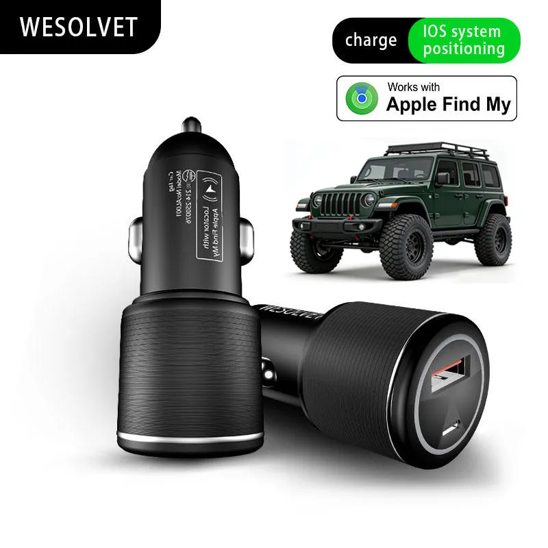

Car Tracker Anti-Theft Locator Device USB Charger Built-in Rechargeable Battery Car Finder Tracking Work with Find My (iOS Only)