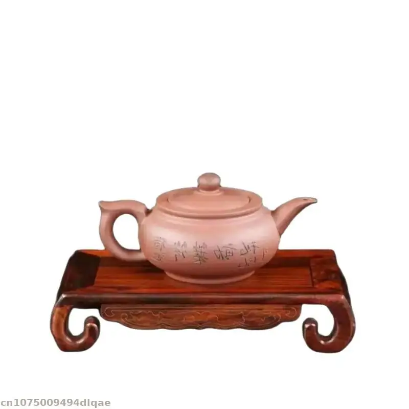 Natural Solid Wood Carved Teapot Tea Set Handicrafts Display Stand Miniature Model Sculpture Base Incense Burner Fish Tank Base