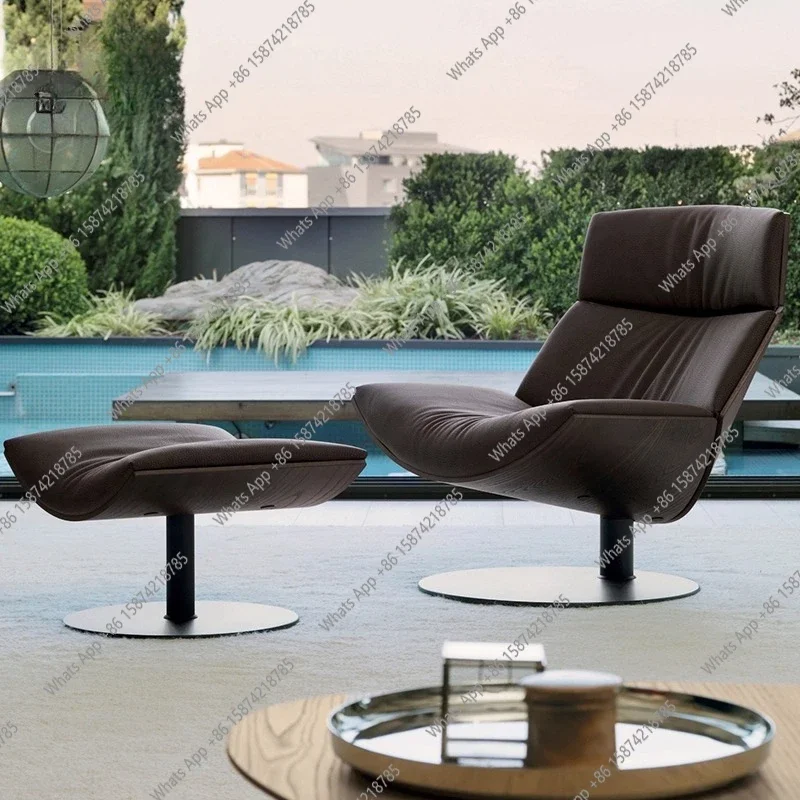 

YX Итальянский повседневный диван-кресло, дизайнерское простое кожаное кресло для гостиной, кресло для встреч, кабинета, спальни, кресло