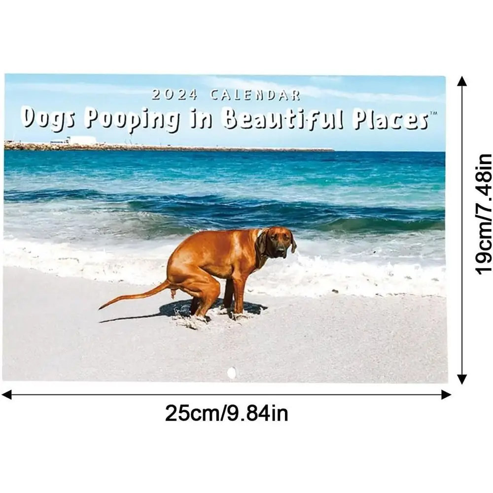 2025 Funny Dogs Pooping Calendar Daily Weekly Monthly Planner Creative Wall Calendar Funny Desktop Calendar Gift