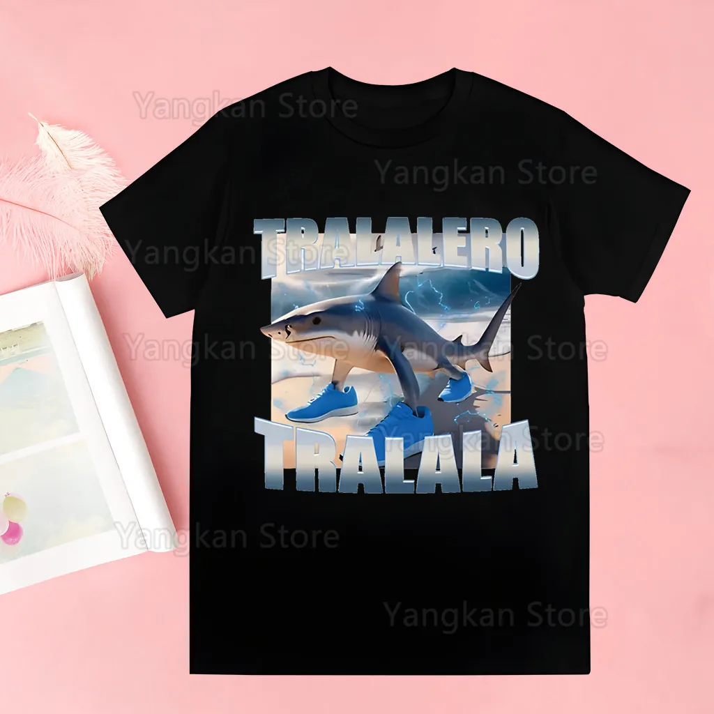 이탈리아 Brainrot Tralalero 탑 여성 티셔츠 Tralala Tung Tung Tung Bombardiro Crocodilo 티셔츠 여름