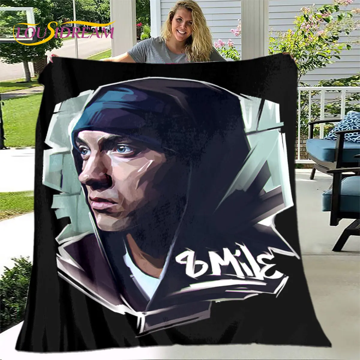 Hip Hop Art Rapper Legend Star Miękki pluszowy koc, flanelowy koc do salonu Sypialnia Łóżko Sofa Piknik Pokrowiec