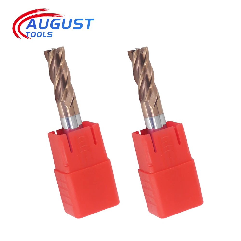 HRC55/65 Carbide End Mill 4 Flutes Milling Cutter Alloy Coating Tungsten Steel Router Bit CNC Maching Cutting Tools 1-20mm Shank