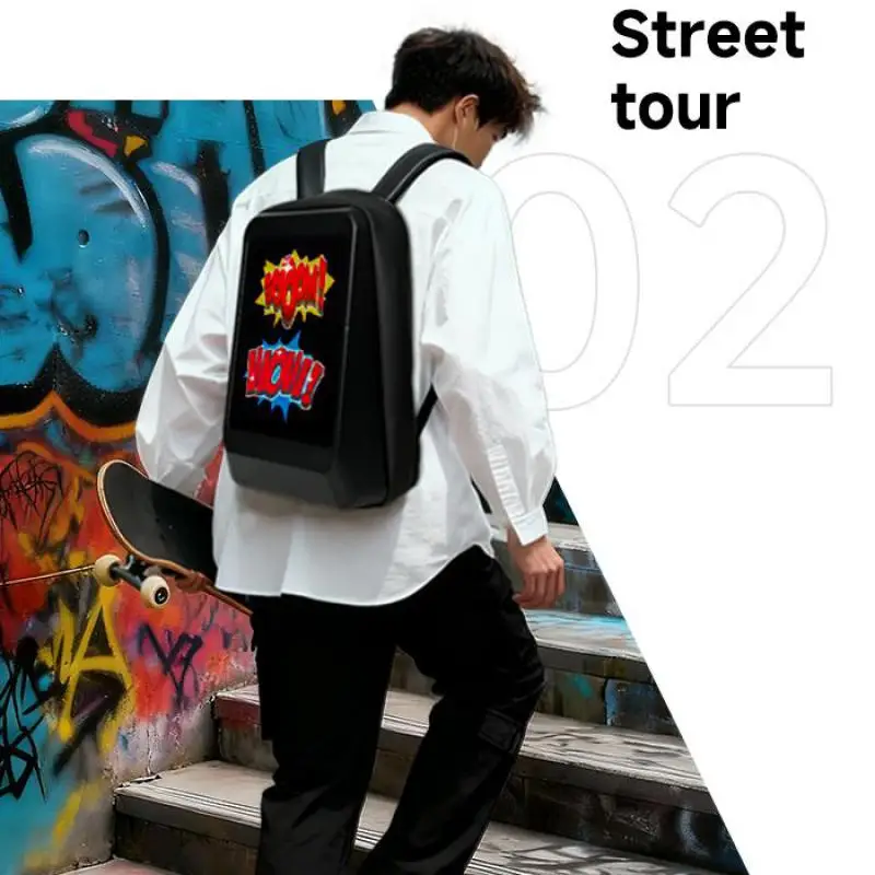 

Smart Backpack LED Screen Backpack APP Control DIY Digital Display Backpacks for Travel Riding Back Pack School Bags Book bag