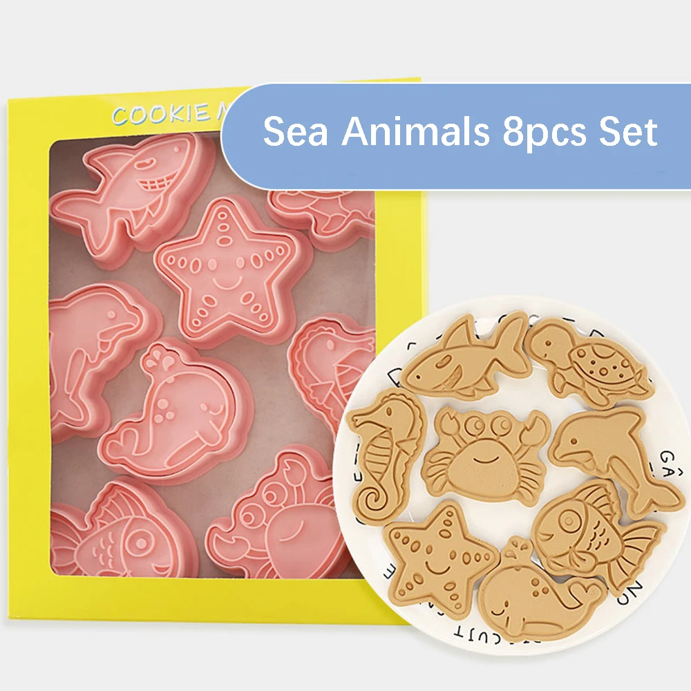 8Pcs Dschungel Safari Cookie Cutter Keks Backform Dinosaurier Hund Katze Bär Foreset Tiere Backen Cookie Werkzeug Kind Geburtstag party – Detail 5
