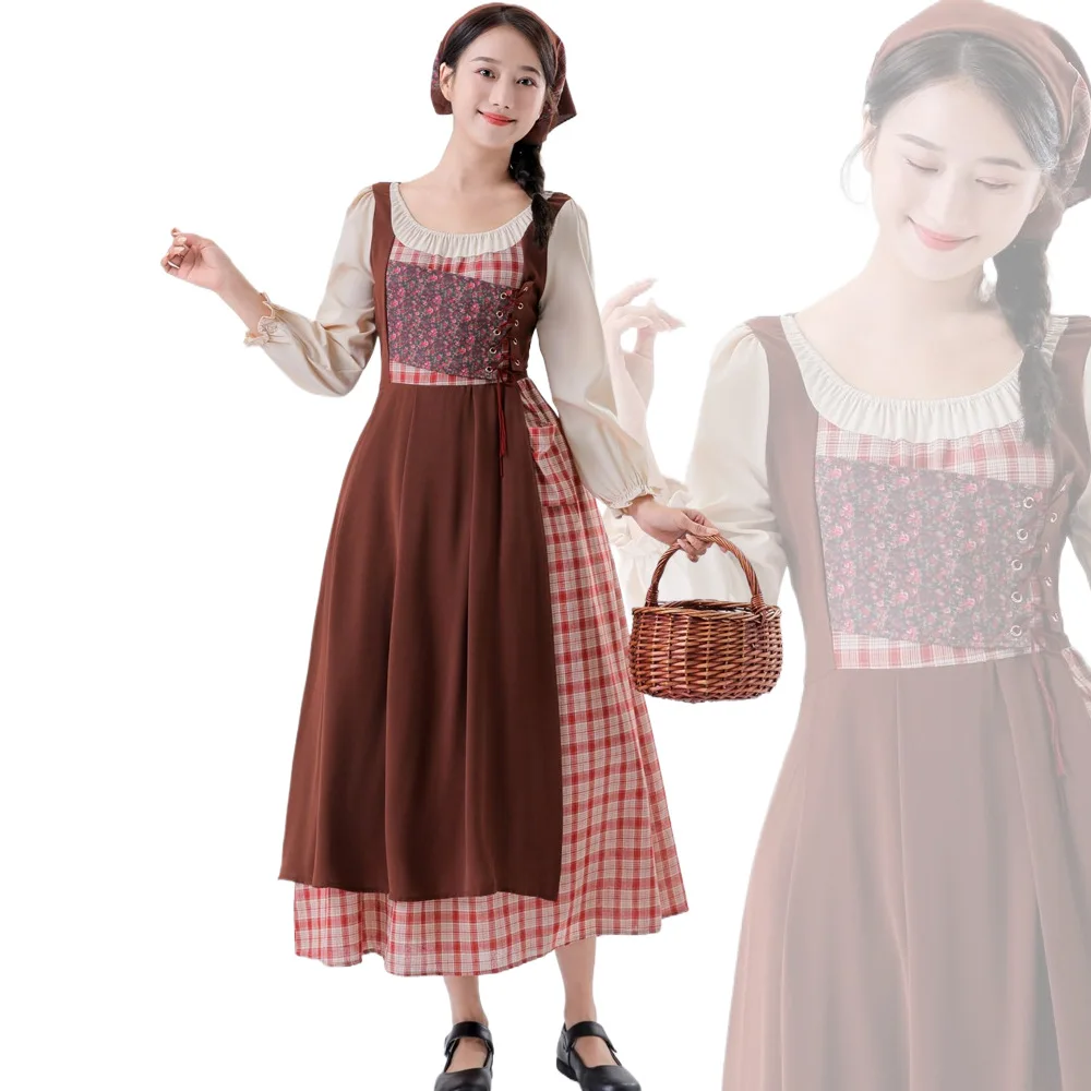 

Взрослый новый стиль Хэллоуин сценический костюм страна усадка ферма горничная платье вечерние костюм для выступлений