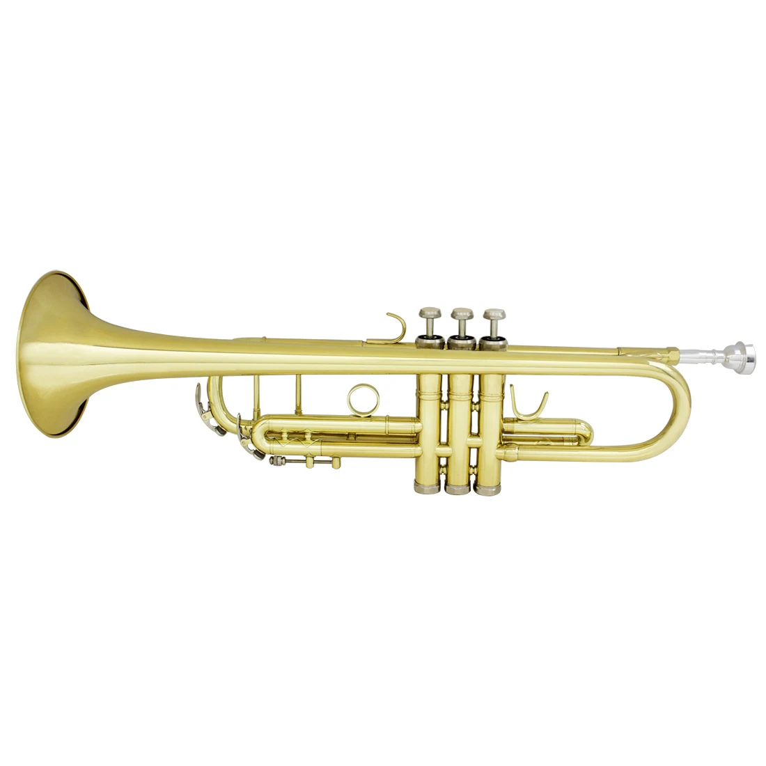 Astonvilla BbTrompete Professionelles doppelsträngiges goldenes Trompetenprüfungs-Blechinstrument, großes Design, Koffer, Mundstück und Zubehör