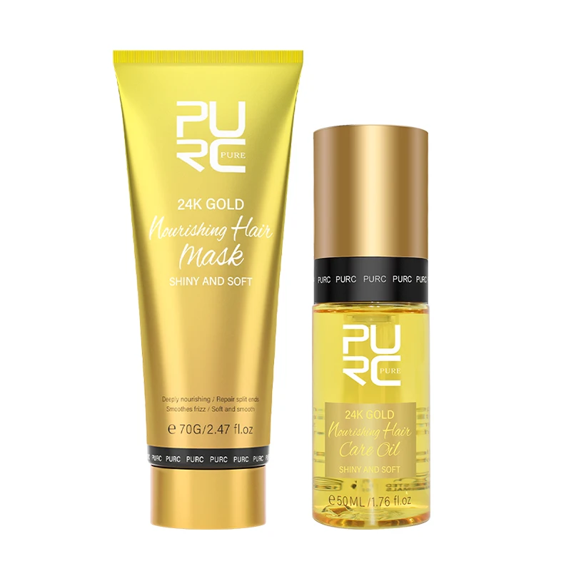 

PURC Hair Mask and Hair Oil Sets Keratin Smoothing Nourish Soft Repair Damaged Frizz Hair Treatment Professional Hair Care