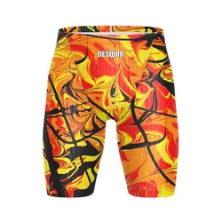 New Swimming Trunks Men's Swim Jammers Swimsuit Beach Tights Shorts Training Swimming Shorts Professional Athletic Surf Swimwear