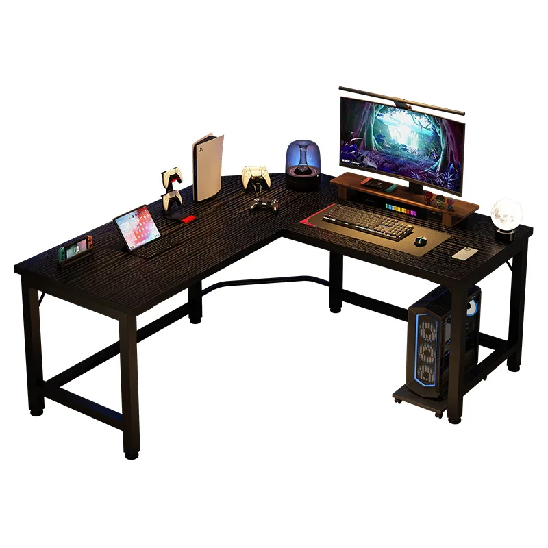 

Corner gaming table Computer desk Desktop household double desk Bookshelf table Bedroom corner table Writing desk